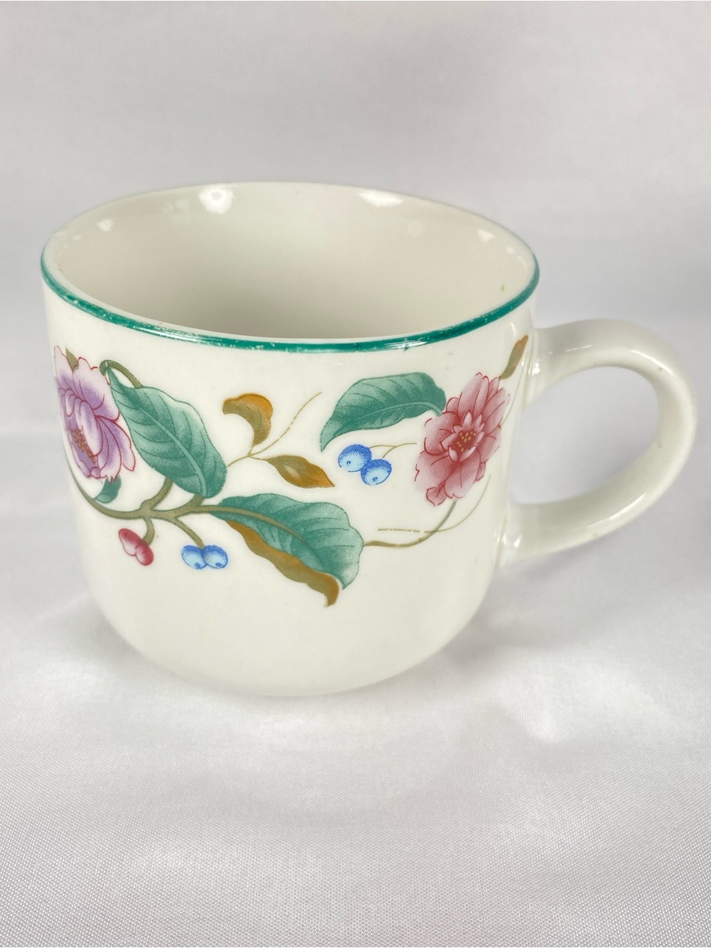 Vintage Citation Castlegarden Collection Floral Coffee Mug Tea Cup Green Trim 10